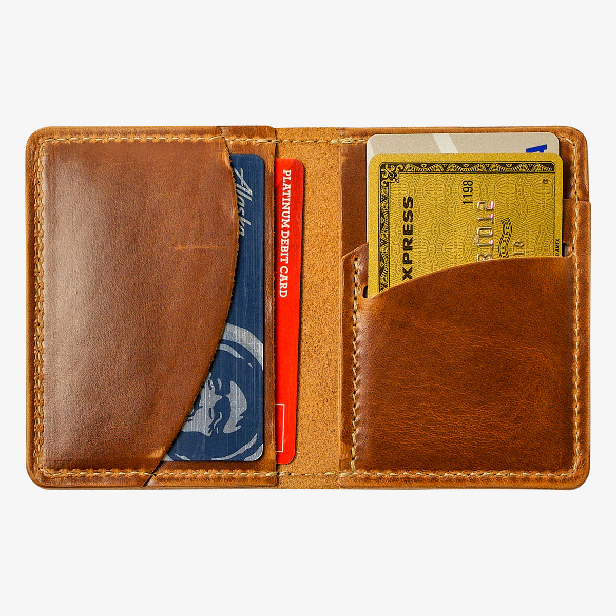 Olympia Bifold Wallet - Red/Tan – Coal Creek Leather